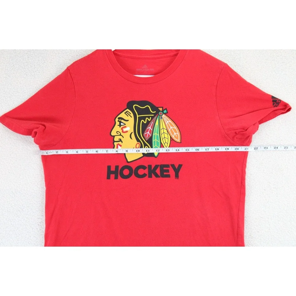 Adidas Chicago Blackhawks Hockey Graphic‎ T Shirt Mens Large Red NHL
